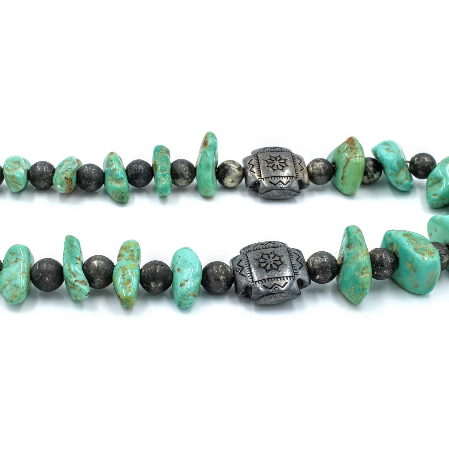 Southwest Sterling Silver Turquoise Ladies Beaded Necklaces Lot of 2 #S2807-2